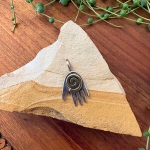 Sterling Silver & Gold Native Healing Hand Spiral Pendant Charm